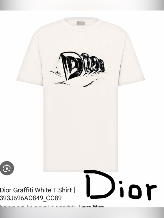 Dior Other - Dior Off-White Tee with Black Graphic Logo